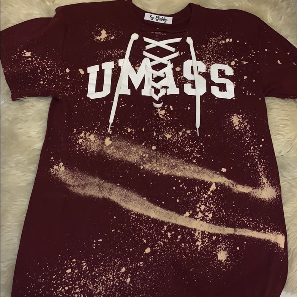 Acid wash college tee - Umass